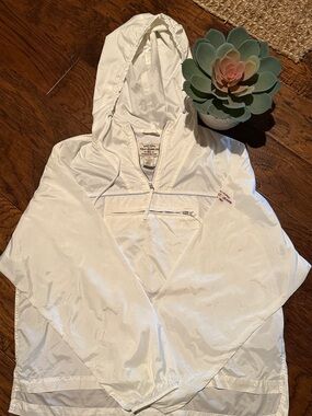 Windbreaker by Ralph Lauren polo jeans co. White Hooded Half-Zip Windbreaker